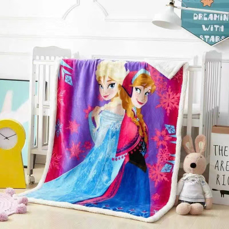 Chăn lông cừu cho bé mẫu công chúa elsa kích thước 1mx1m4