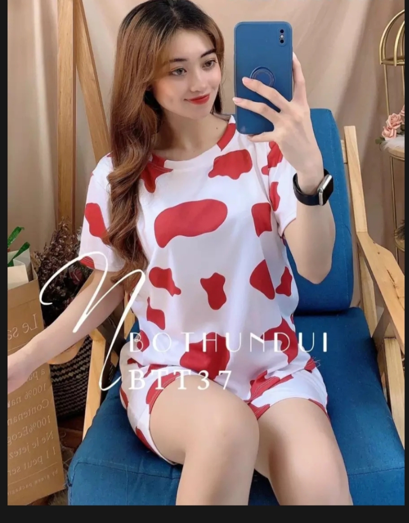 Chỉ 19k/ bộ quần áo. Bộ Đùi Quần Áo Bò Sữa HCG THiết Kế Thời Trang Vải Dáy Mịn Mát