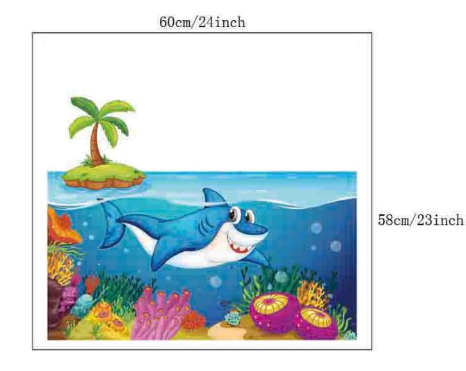 [HCM]Decal Dán Kính Cao Cấp - CÁ MẬP LỚN (60X58CM)-DK7053