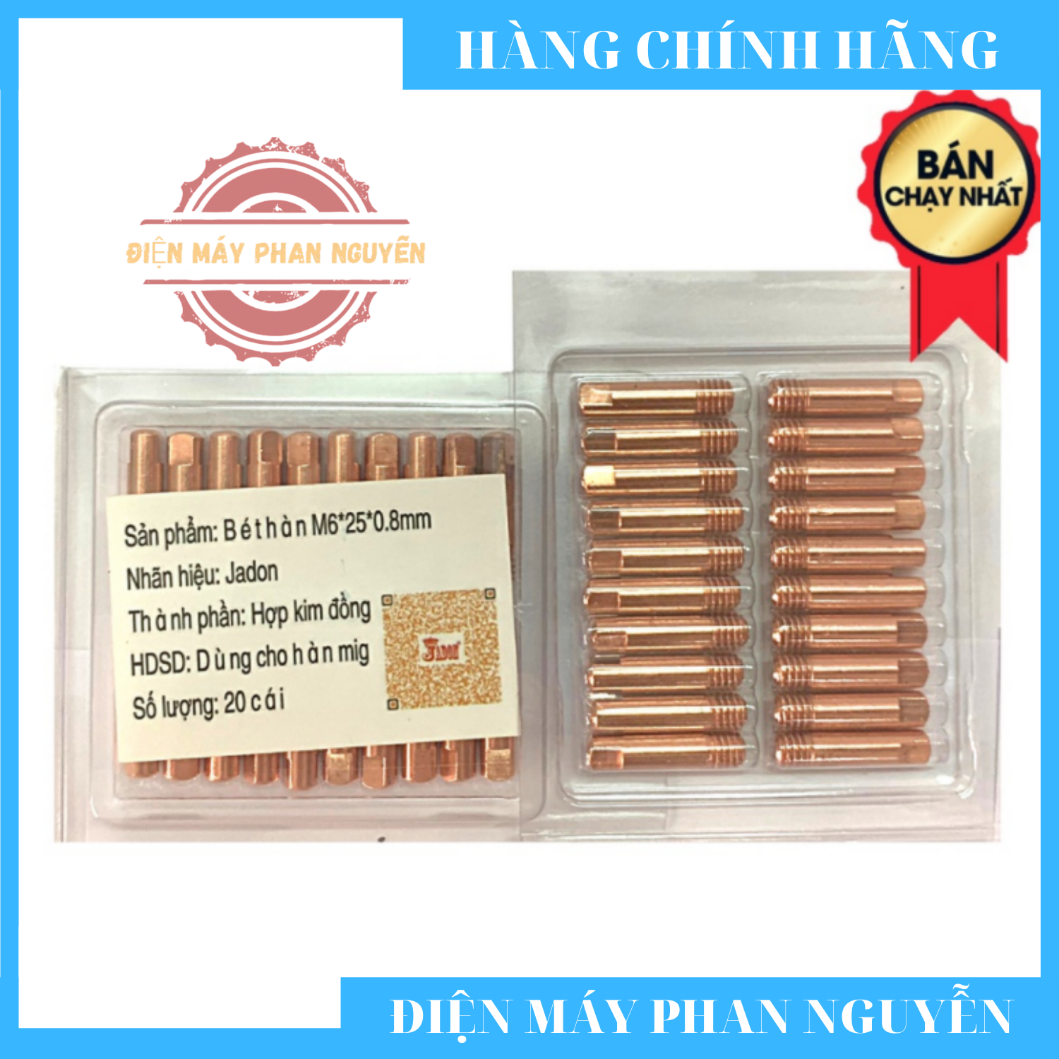 20 béc hàn cho máy hàn mig mini dùng súng hàn ak15