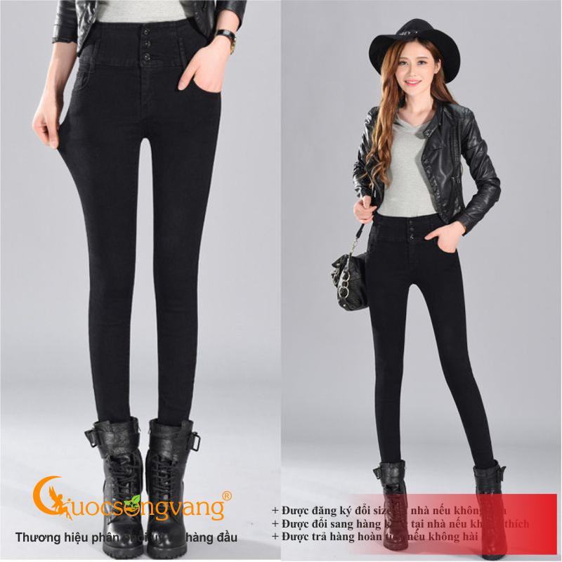 Quần jean nữ lưng thun quần nữ lưng cao dáng ôm GLQ068 Cuocsongvang