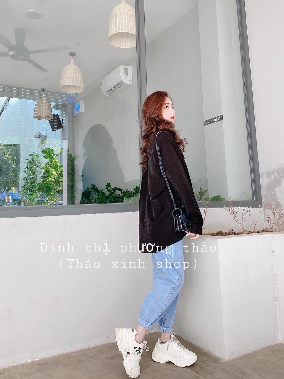SET BAGGY JEANS 2 NÚT + SƠ MI VOAN TRƠN