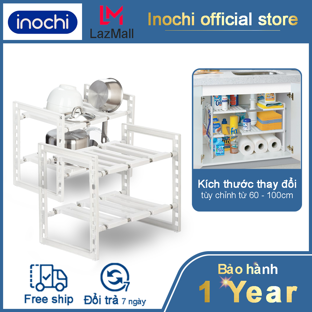 Kệ gầm bếp - kệ bếp Inochi thông minh có thể tùy chỉnh kích thước chất liệu thép không rỉ và nhựa nguyên sinh kháng khuẩn Ag+ cao cấp sử dụng để úp chén bát xong nồi chảo trong gian bếp phòng ăn kệ đựng chén bát