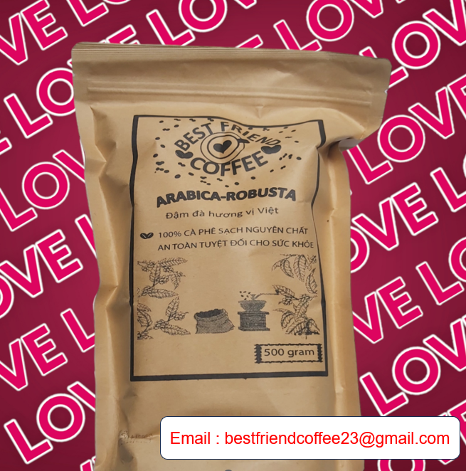 500g cà phê mộc loại arabica kết hợp với robusta - dạng bột- 100% nguyên chất