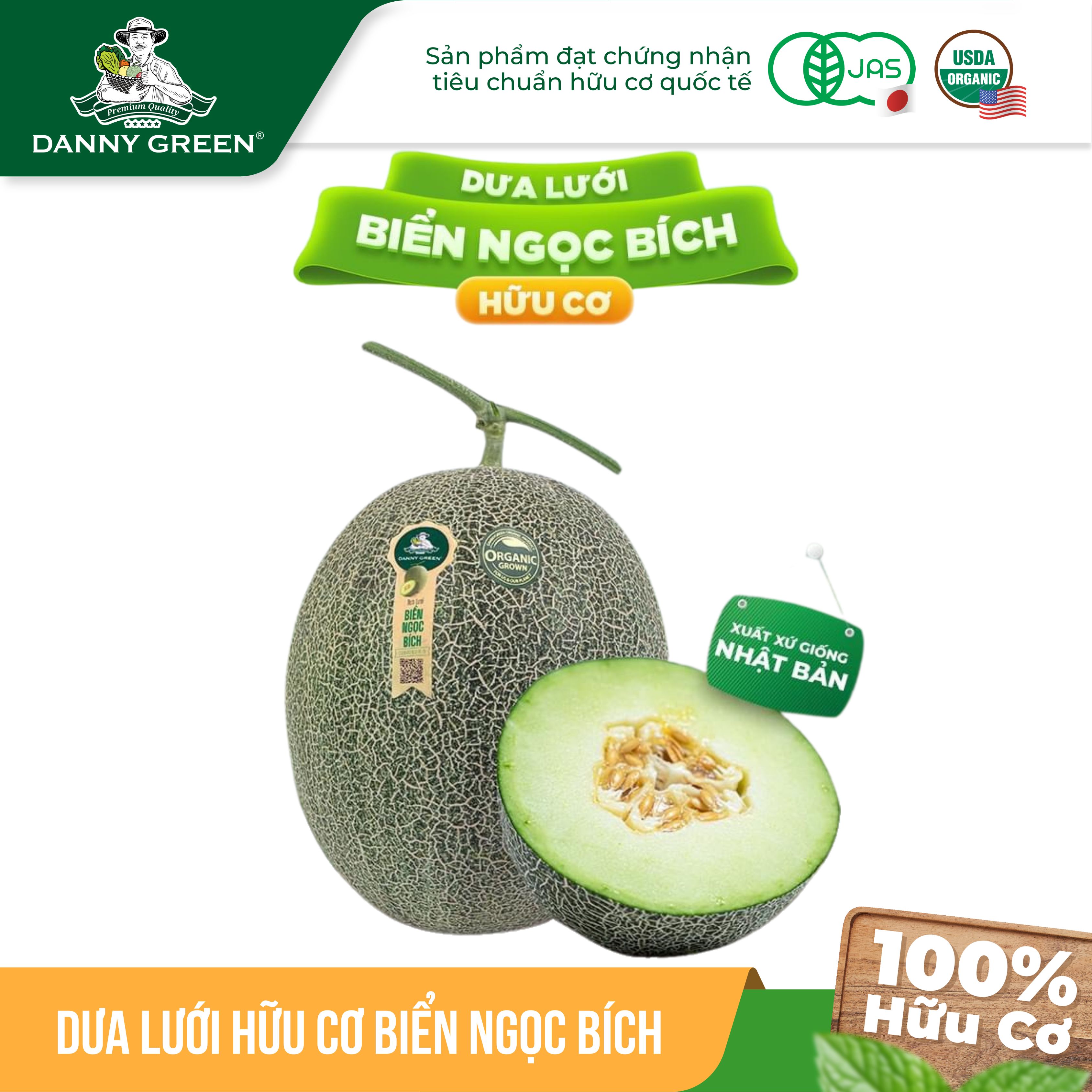 Dưa Lưới Biển Ngọc Bích Hữu Cơ DannyGreen