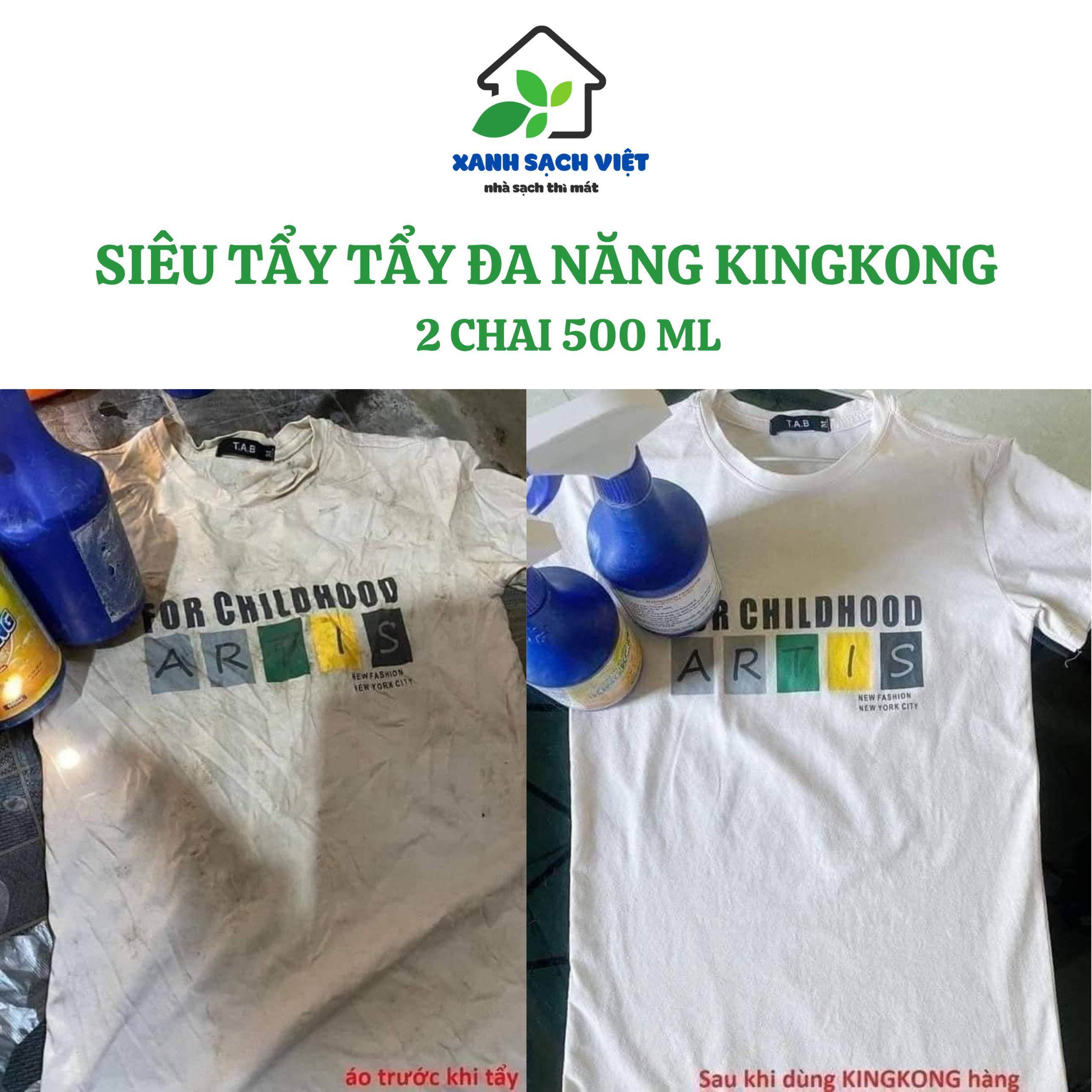 Cặp siêu tẩy đa năng KINGKONG, tẩy mốc quần áo, giầy dép…