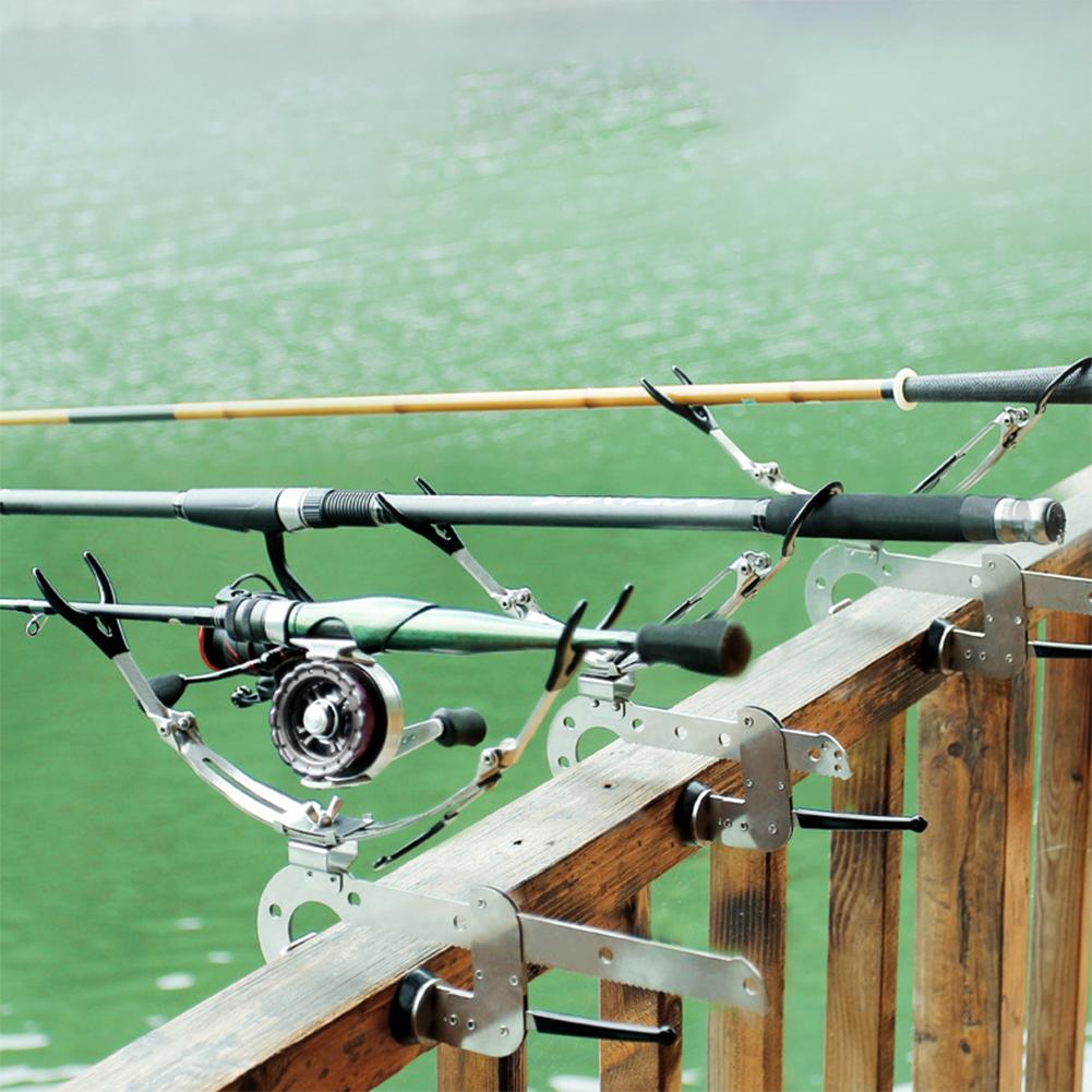 Redcolourful Adjustable Fishing Rod Support Bracket Stainless Steel ...