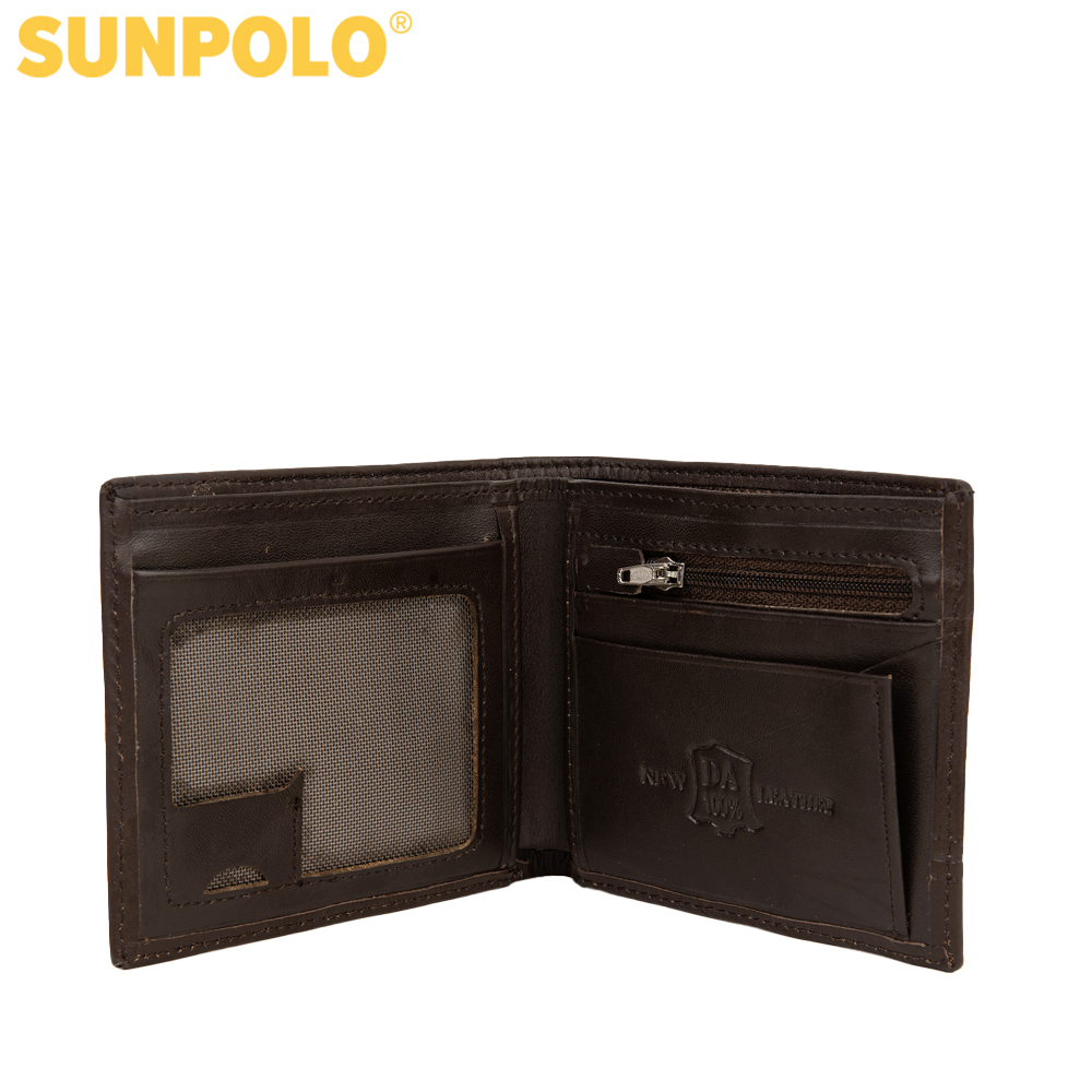 Ví nam ngang da bò SUNPOLO WSCT13 (Đen, Nâu)