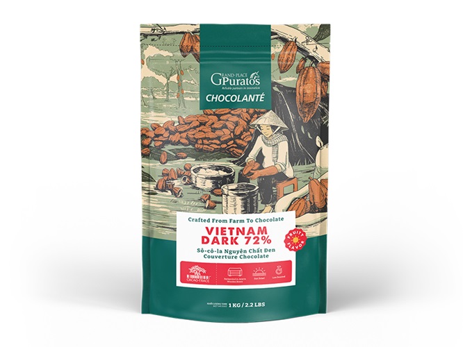 Socola hạt nút đen Grand-Place Puratos chocolante 72% 100gr / 200gr / 500gr chia lẻ từ túi 1kg