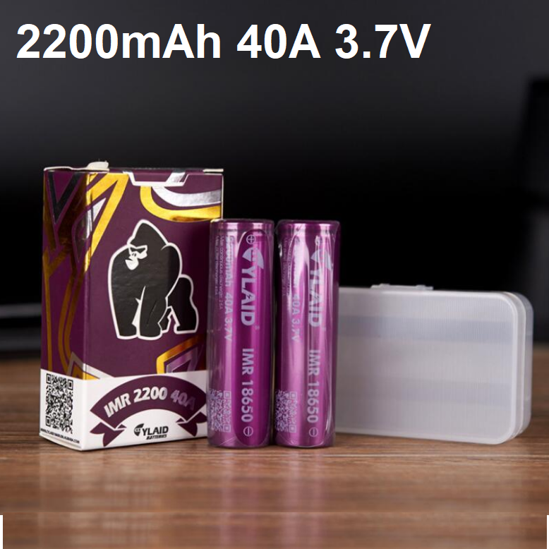 Bộ 2 pin sạc 3.7v 18650 cylaid dung lượng và độ xả cao 2200mah xả 40a