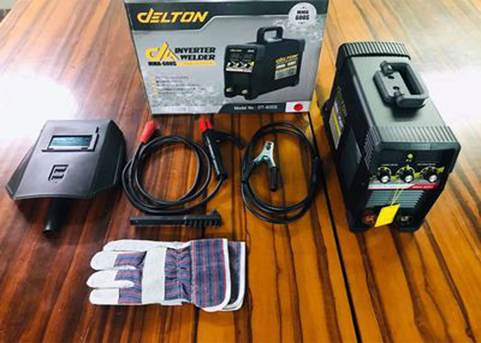 Máy hàn điện tử Delton-600A , Hàn được vật liệu mỏng,hồ quang ổn định,máy hàn gia đình giá rẻ | Mặt nạ hàn + Búa gõ rỉ sét + Dây kẹp mát + Bao tay...
