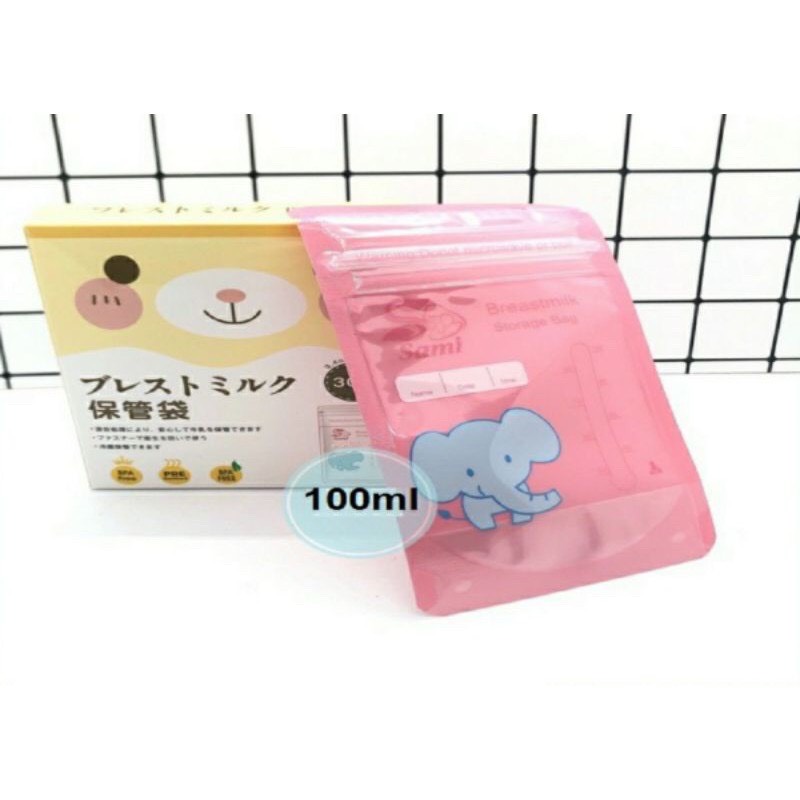 Túi trữ sữa Sami ( Hộp 30 túi loại 100ml )