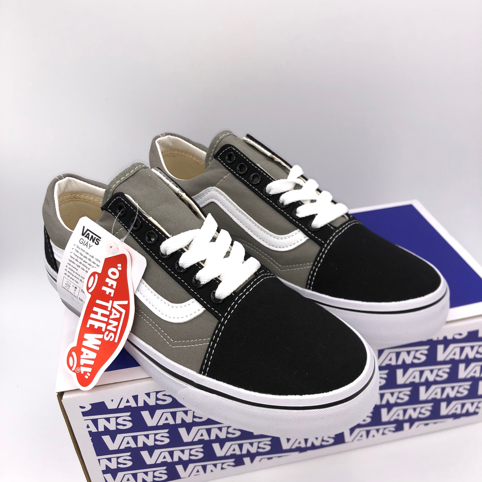 GIÀY VANS OLD SKOOL XÁM/ĐEN (Full box, tag)
