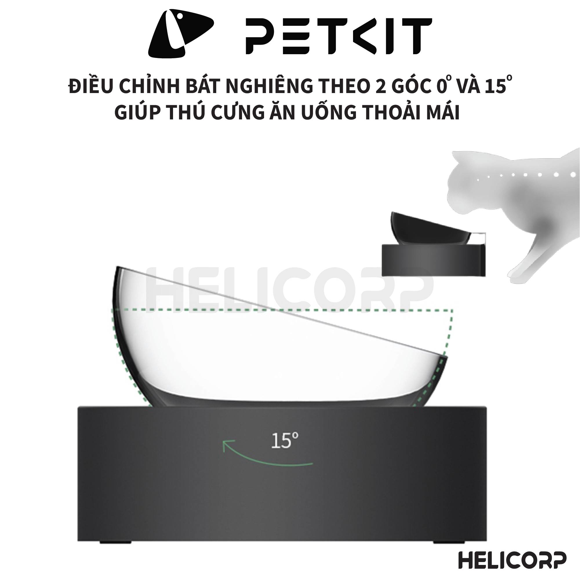 Bát Ăn Đôi, Chén Ăn Chống Gù Cho Chó Mèo Petkit