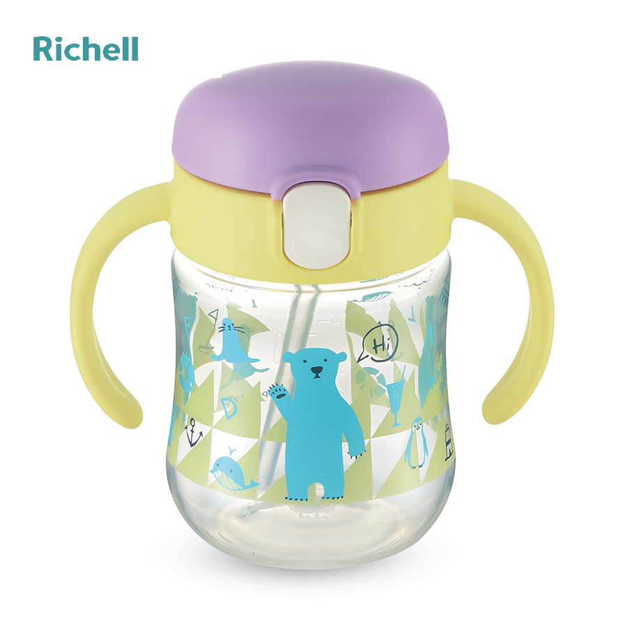 CỐC TẬP UỐNG 2IN1 T.L.I RICHELL (VÀNG)