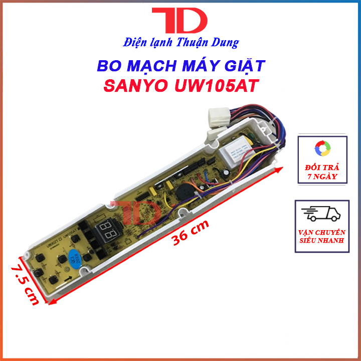 Bo mạch dành cho máy giặt sanyo uw105at u800zt 6 nút - điện lạnh thuận dung
