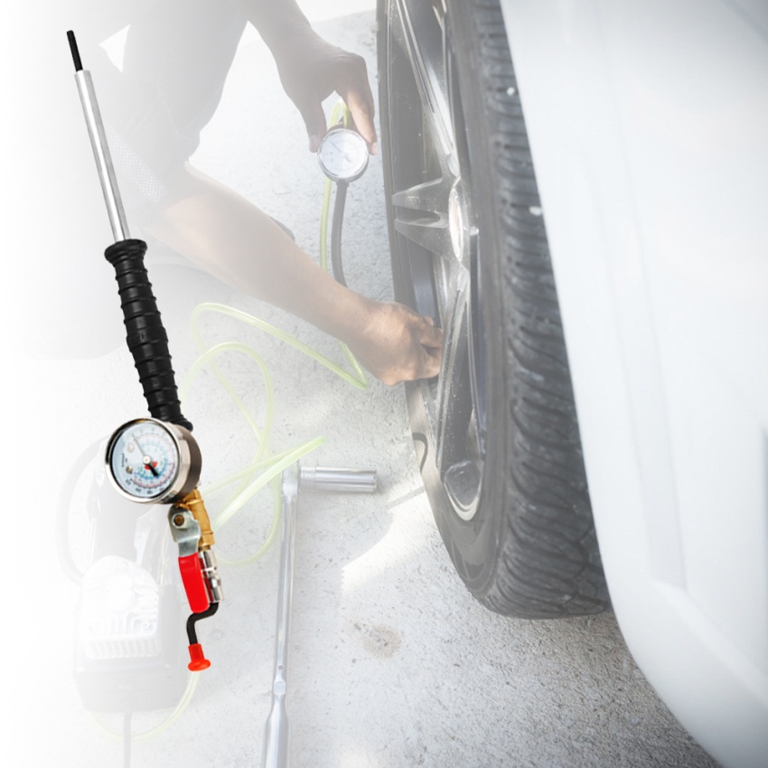 Tay bơm lốp xe hơi - đồng hồ đo áp suất lốp xe ô tô chuyên dụng