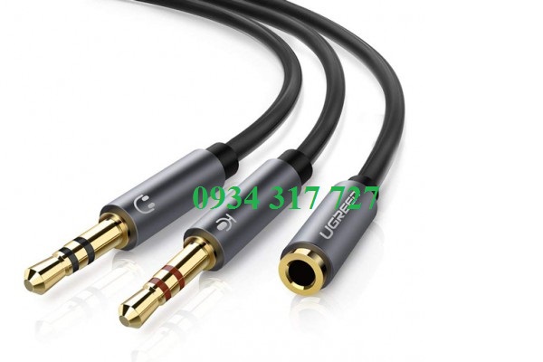 Cáp Gộp Audio 3.5mm 2 Vào 1 Ra Ugreen 20899 (Mic và Headphone)