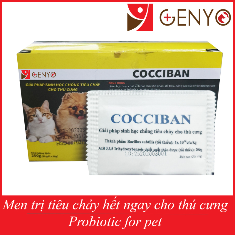 Men cho chó mèo hết ngay tiêu chảy Men trị tiêu chảy chó mèo -1 gói Cocci Ban 10g