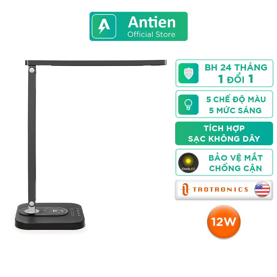 Đèn LED để bàn kiêm sạc không dây Taotronics TT-DL038