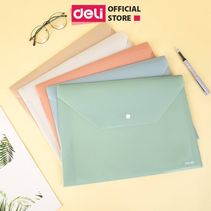 Túi file đựng tài liệu A4 Deli nhiều màu, my clear bag bìa đựng tài liệu văn phòng lưu trữ hồ sơ giấy tờ PP301 - Hình ảnh 2
