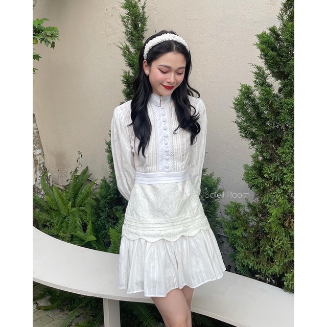 Váy trắng dáng đuôi cá eo tôn dáng CINDY DRESS