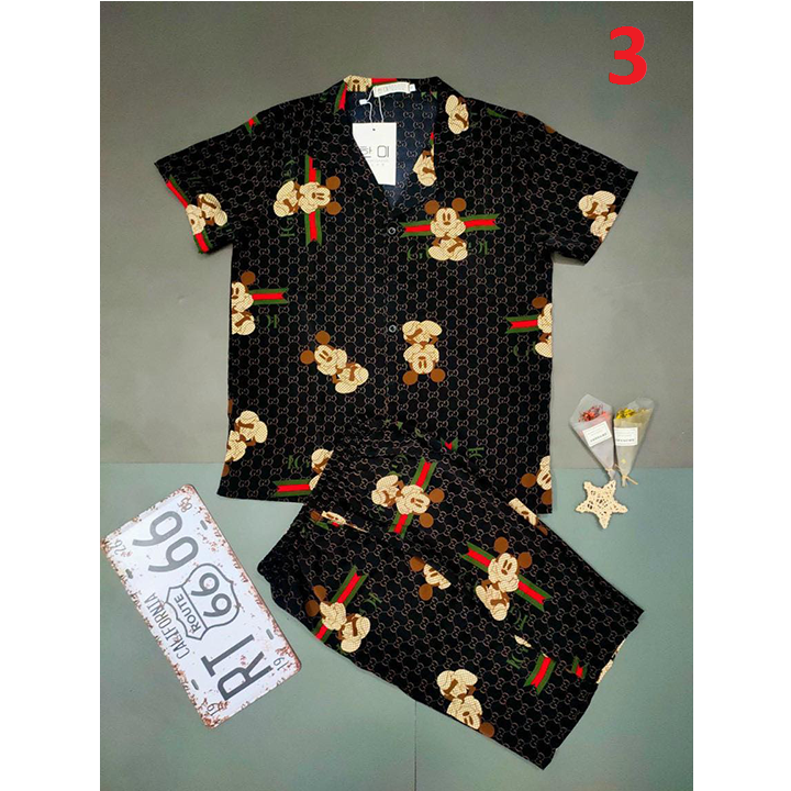 Bộ Đồ Pijama Lụa Cộc Tay, Bộ Đồ Mặc Mùa Hè Chất Lụa Mát