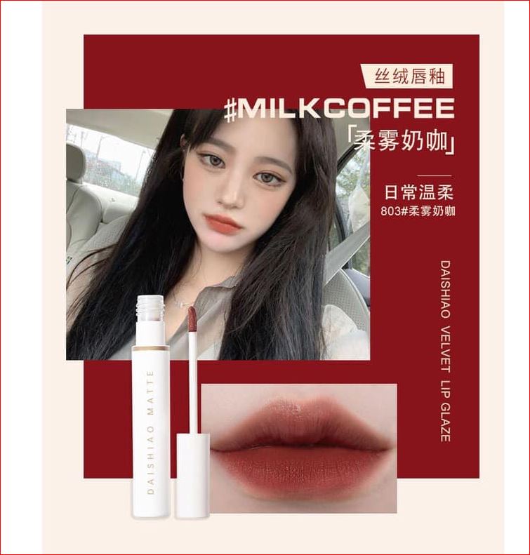 Set 4 cây son kem lì DAISHIAO Fluffy Lip Glaze