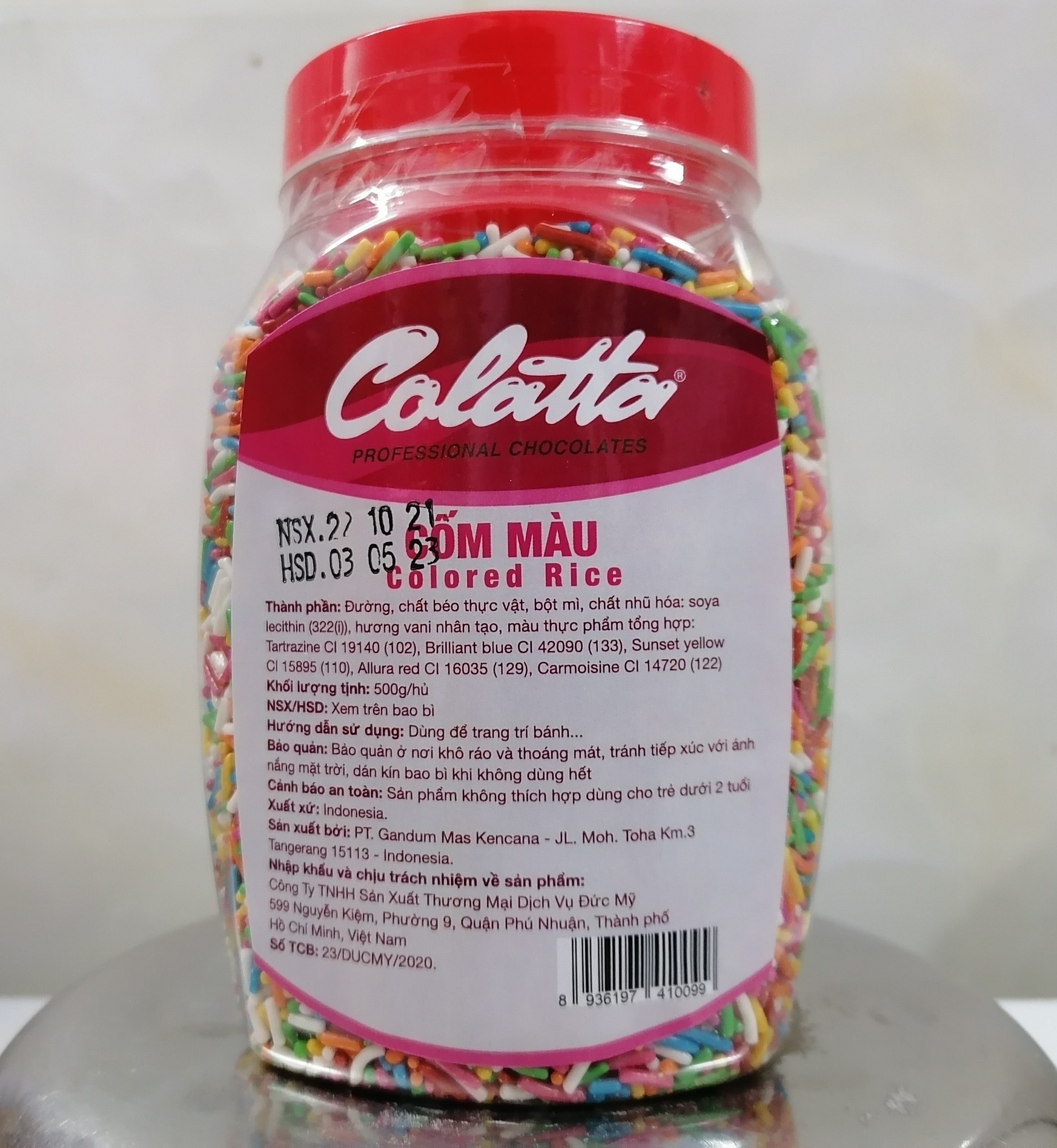 [500g] CỐM MÀU (Trang trí bánh, thức uống) [Indonesia] COLATTA Colored Rice (bph-hk)