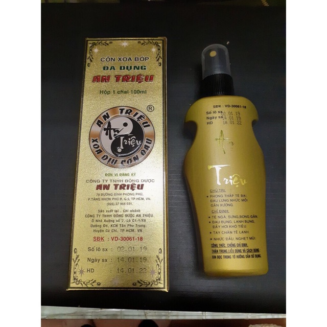 Cồn xoa bóp An Triệu ( date mới nhhất )
