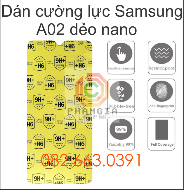 Dán cường lực Samsung A02 dẻo nano siêu bền