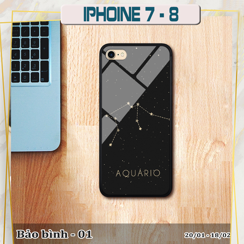 Ốp kính Iphone 7 - Iphone 8 in cung hoàng đạo