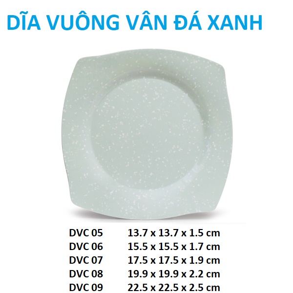 Dĩa vuông cạn nhựa melamine vân đá ngọc - dvc05 ->dvc1