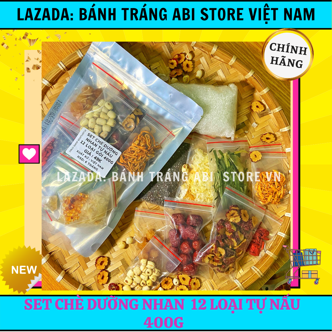 SET CHÈ DƯỠNG NHAN TỰ NẤU TẠI NHÀ GỒM 12 LOẠI TUYẾT YẾN-HẠT CHIA GÓI 400G