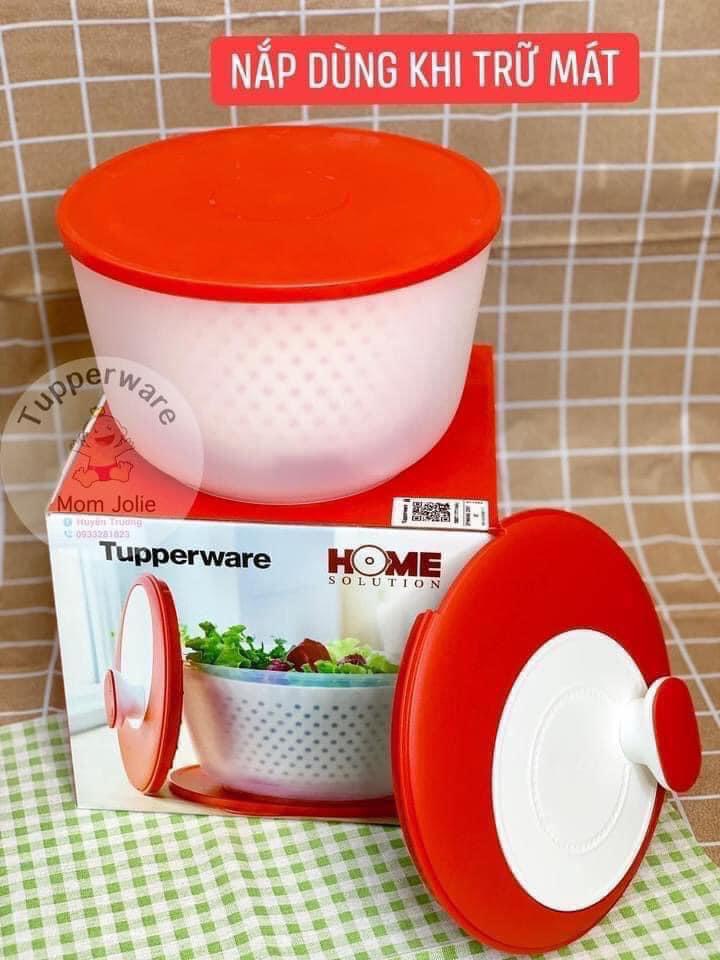 Tupperware rổ quay rau Spinning Chef, dụng cụ quay rau