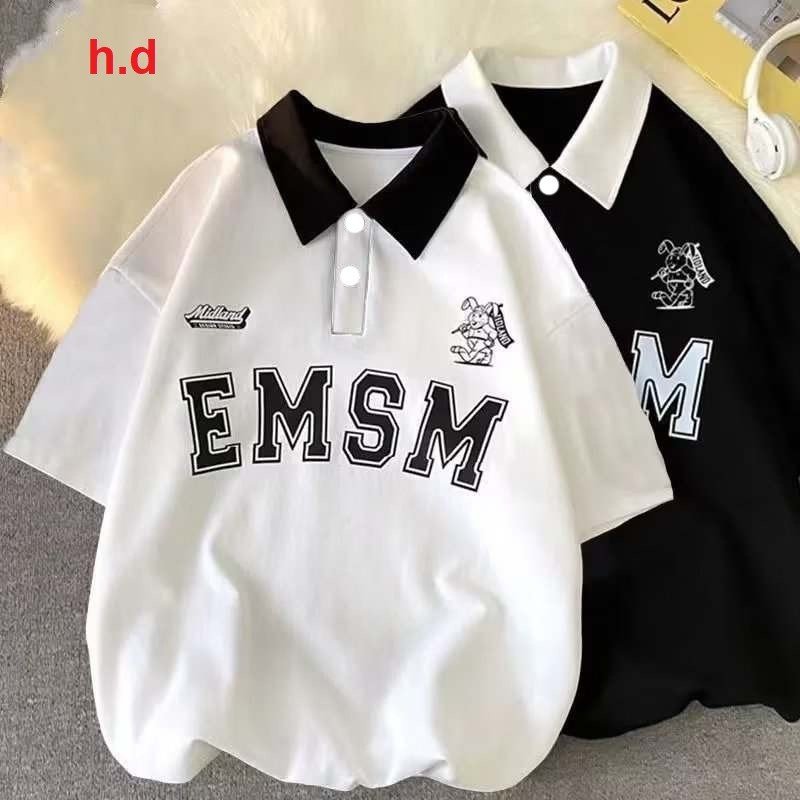 Áo polo  NAM NỮ form rộng tay lỡ unisex - emsm