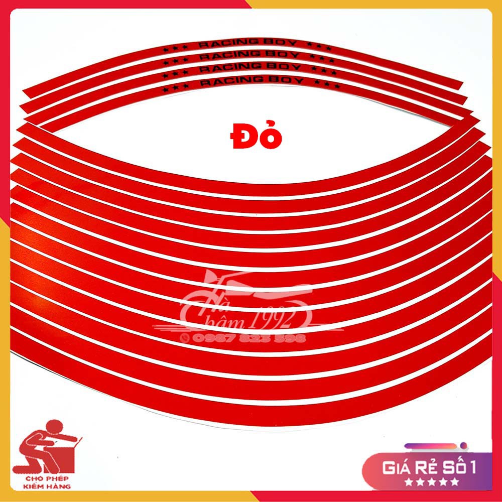 Tem (Decal) Phản Quang 3M Dán Vành Racing Boy (1 Bộ Đủ Dán 2 Mâm)