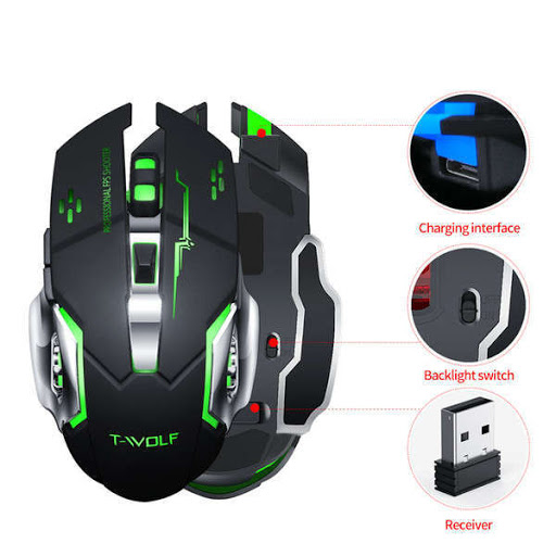 Chuột không dây t-wolf q13 pin sạc - wireless mouse