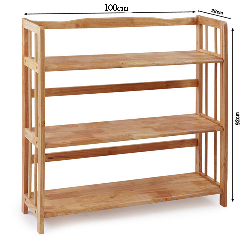 [HCM]Kệ sách 3 tầng rộng 100cm bằng gỗ (Tự nhiên)