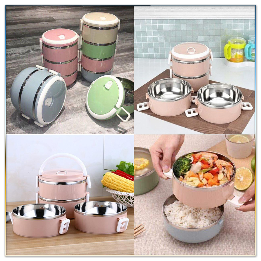 HỘP CƠM GIỮ NHIỆT 3 TẦNG (GIAO MÀU NGẪU NHIÊN)