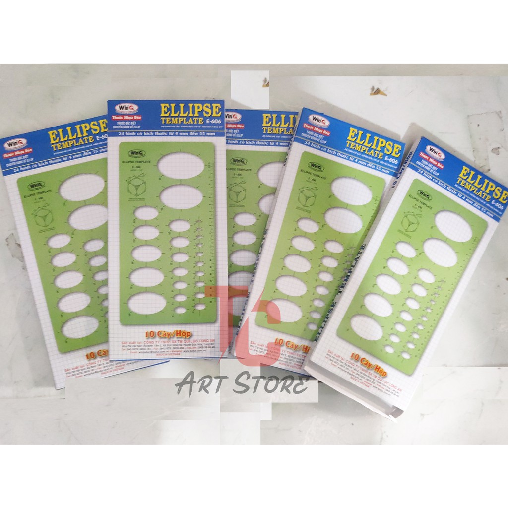 Thước Ellip, Thước Vẽ Kỹ Thuật, Ellipse Template Ruler E-606