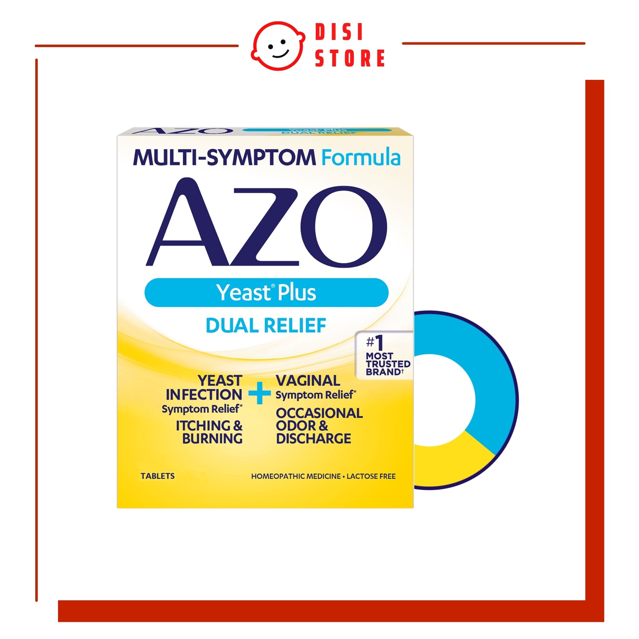 Azo yeast plus gold 60 tablets support itch, blood White for women-Disi