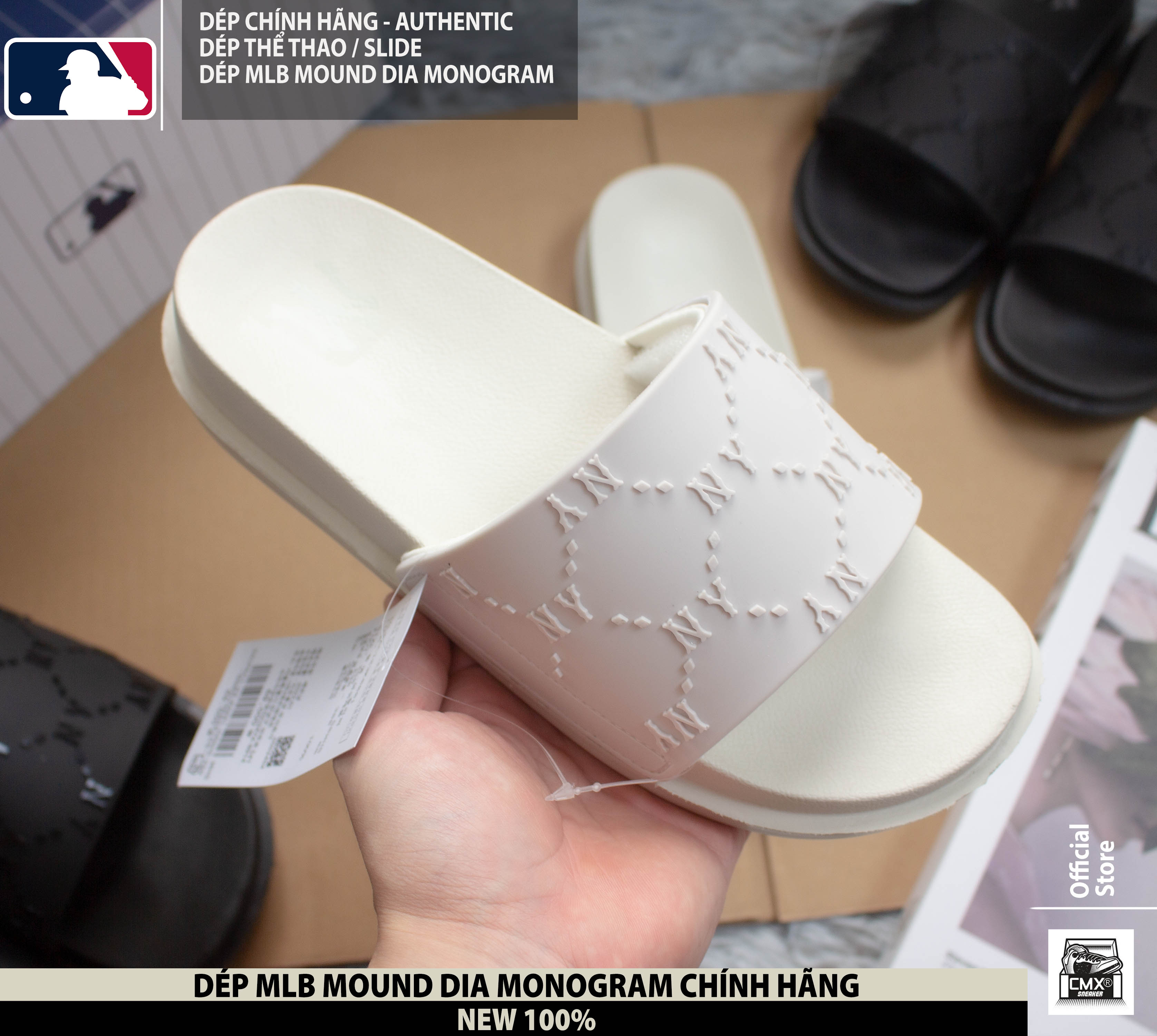 😘 [ HÀNG CHÍNH HÃNG CÓ SẴN CẬP NHẬT THƯỜNG XUYÊN ] Dép MLB CHUNKY MOUND DIA MONOGRAM - REAL AUTHENTIC 100%