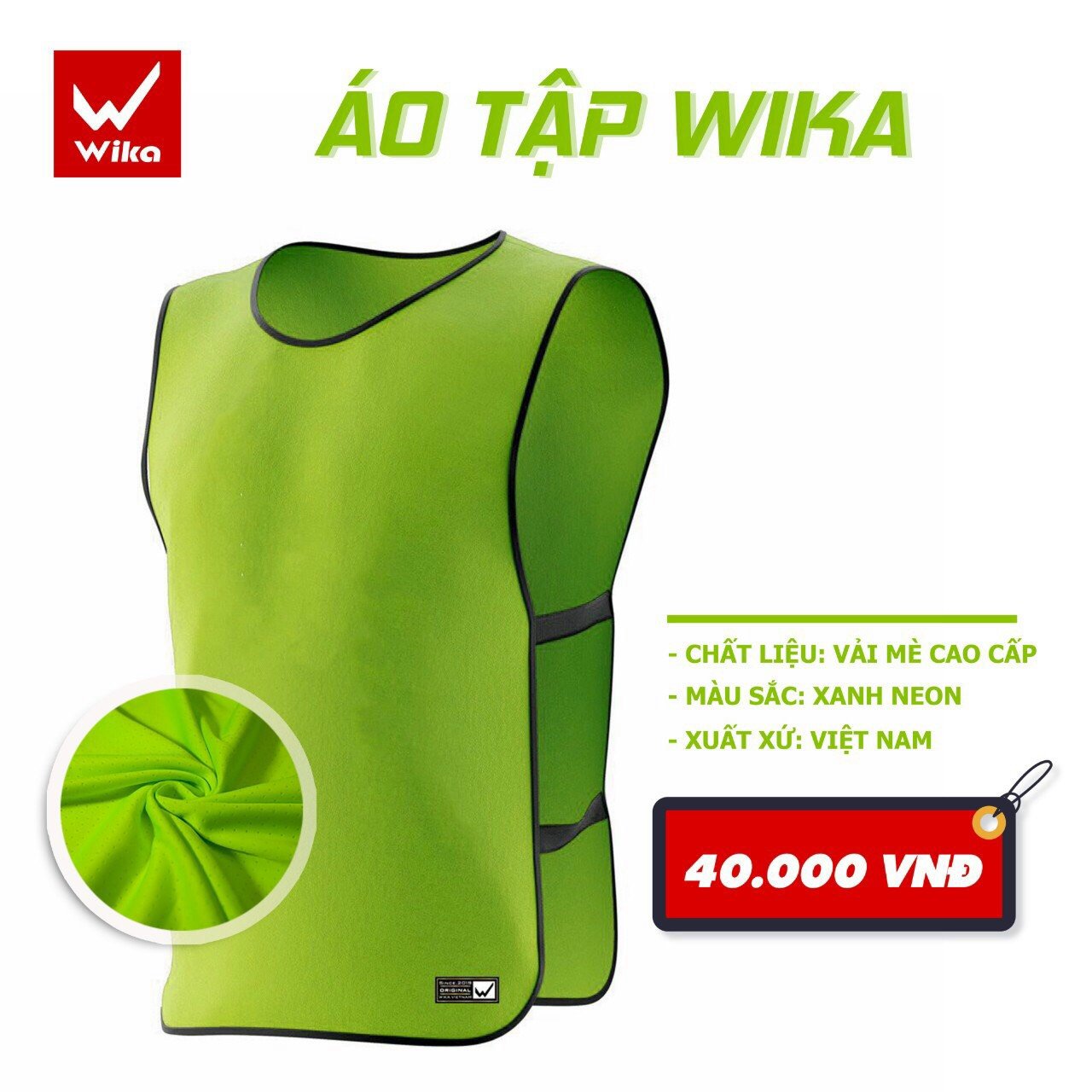 Áo tập Wika vải mè 4 chiều co giãn tốt