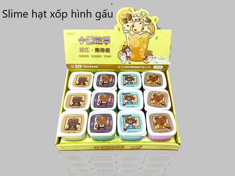 Slime hạt xốp gấu, đô chơi xõa stress