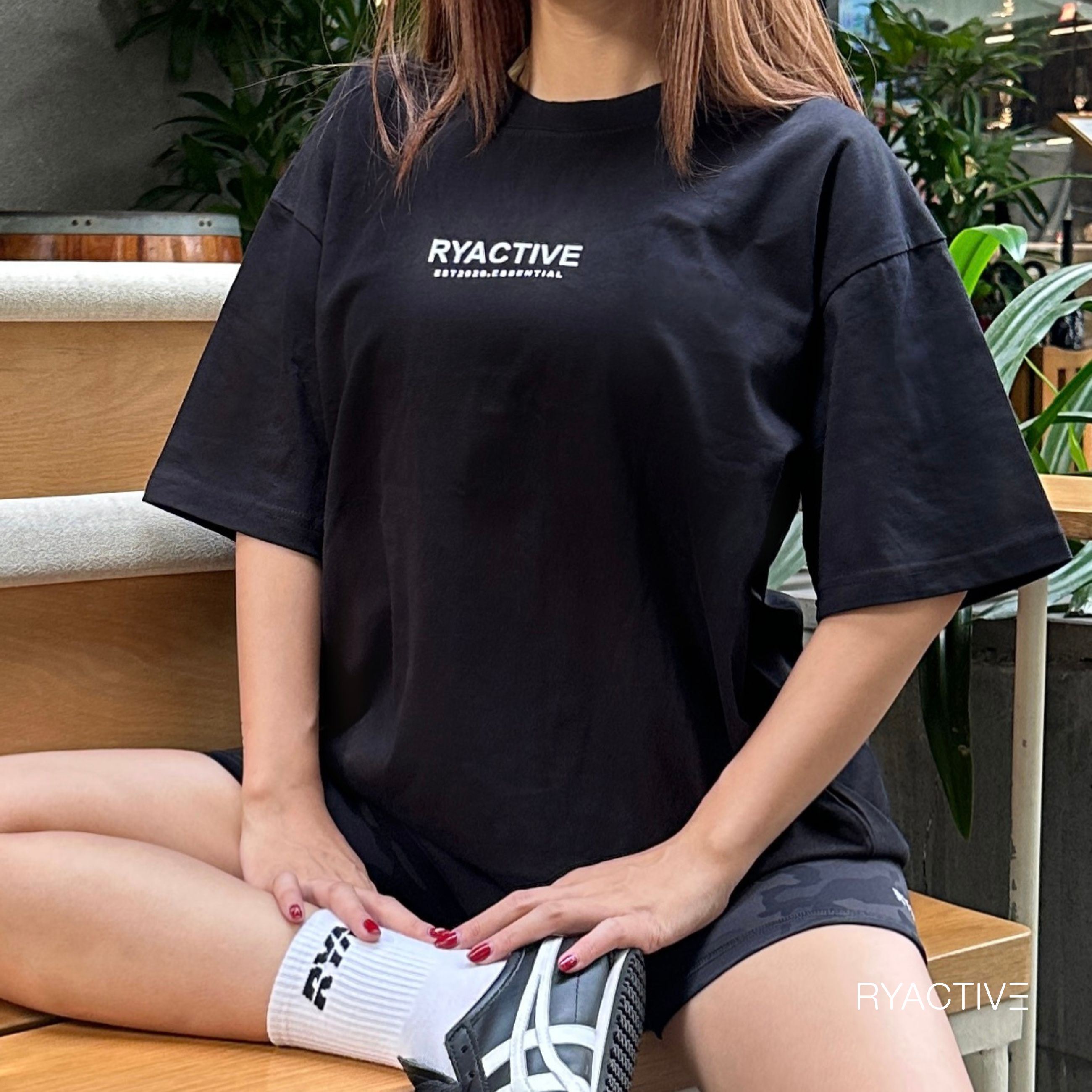 Áo thun form oversize RYACTIVE - RYACTIVE ESSENTIAL TEE  Black
