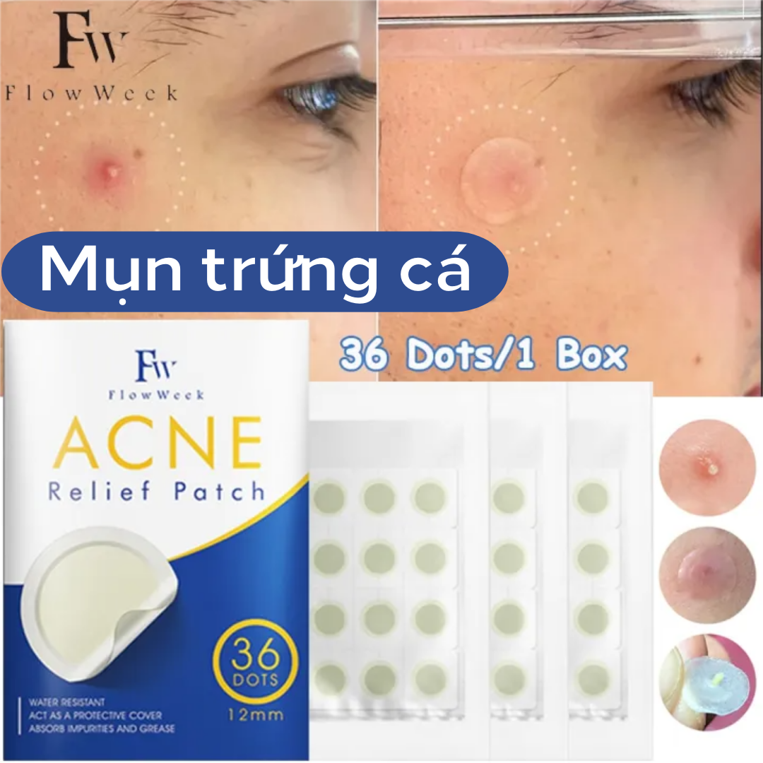 Flow Week Miếng dán trị mụn Miếng dán trị mụn Hydrocolloid Miếng dán trị mụn không thấm nước Miếng dán trị mụn Hydrocolloid Miếng dán trị mụn vô hình thoáng khí Miếng dán chống mụn trên mặt