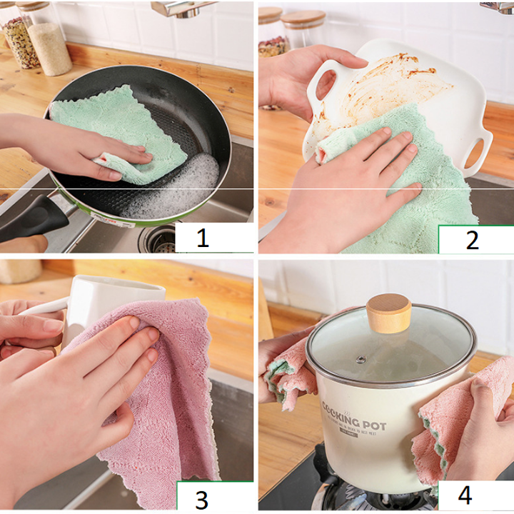 Combo 10 Khăn lau 2 mặt đa năng mềm mịn