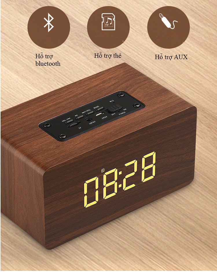 Loa Bluetooth Mini Có Hiển Thị Đồng Hồ Đa Năng W5