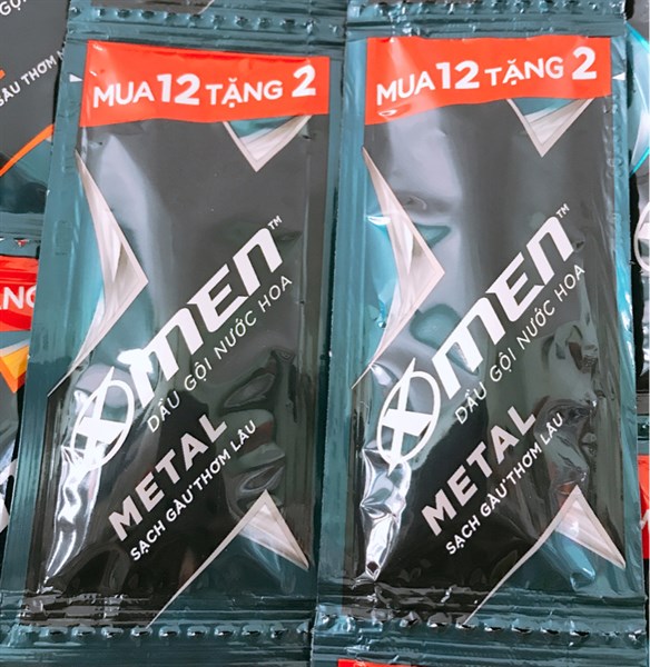 Combo 5 dây dầu gội nước hoa XMEN METAL sạch gàu thơm lâu 12 gói/dây x 5g (60 gói)